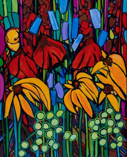 Anne-M.-Harris-Blooming-Beauties-Acrylic-on-Canvas