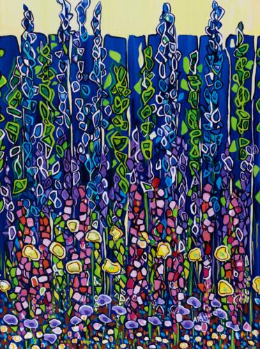 Anne-M.-Harris-Blue-Fence-Acrylic-on-Canvas