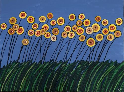 Anneke-Olthof-yellow-poppies-in-the-wind-acrylic-16-x-12