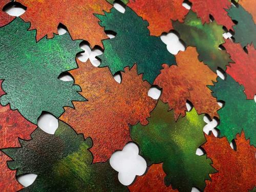 Jason-Panda-Tessellated-Leaves-Hand-painted-laser-cut-tiles